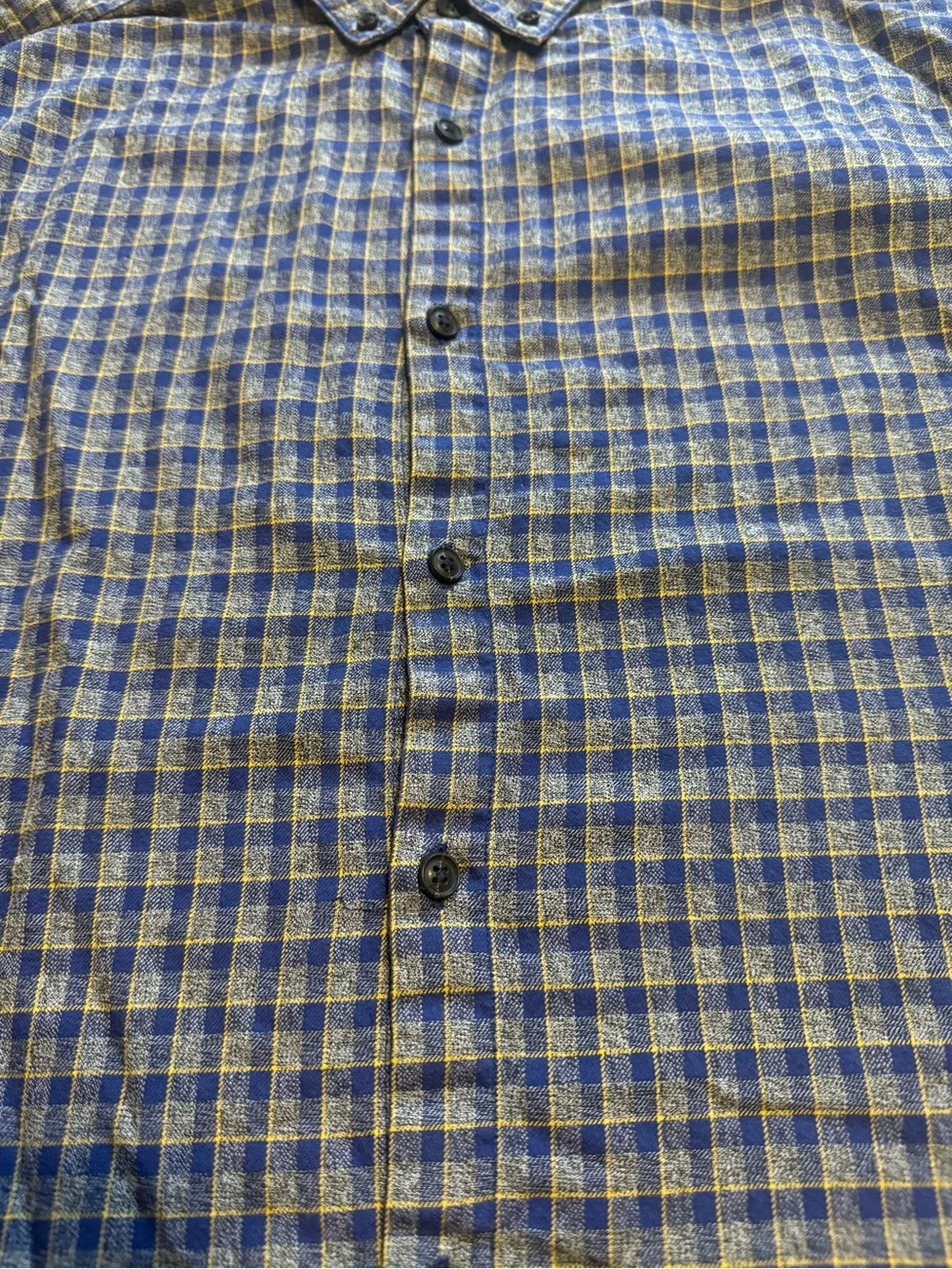 Banana Republic Luxe Flannel Shirt Men's Medium M Camden Fit Blue Plaid